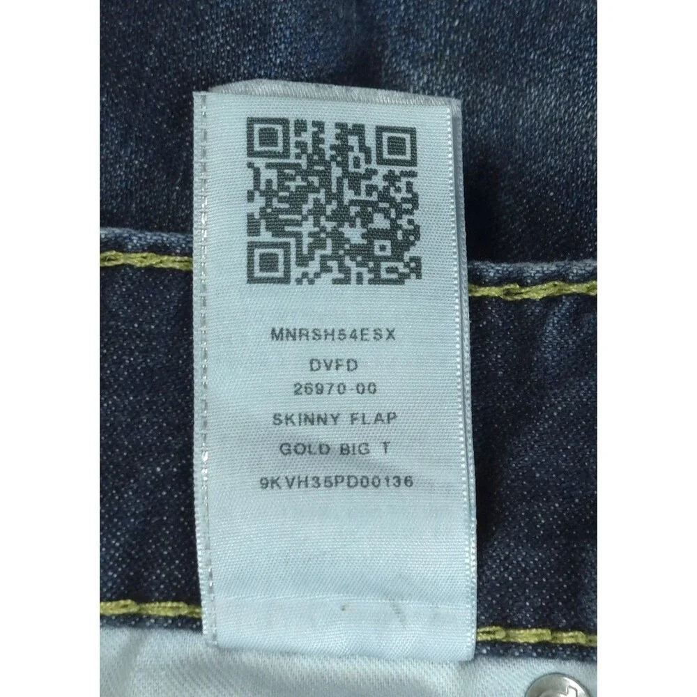 True Religion Skinny Jeans Mens 30 Gold Big T Flap Pocket Bold Stitch Y2K Rocker